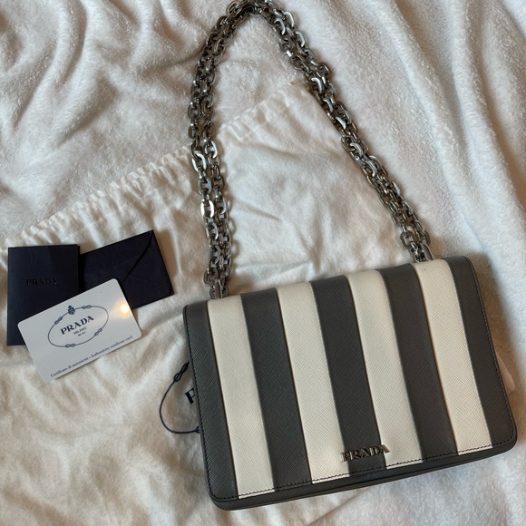 Prada Saffiano Biade Bag- Marmo and Bianco - Picture 2 of 6